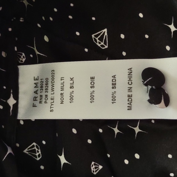 NWT Frame Large 100% Silk Celestial Star Diamond Ruffle Tiered Dress *Flawed* - Picture 4 of 16